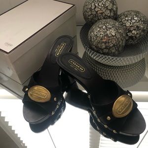 Coach open toe heel